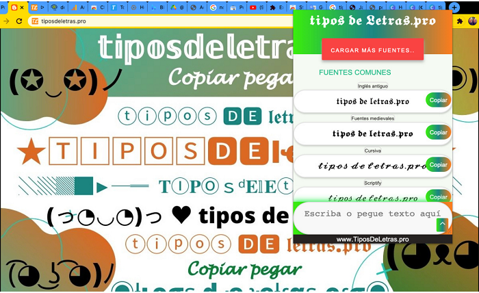 diferentes tipos de letras